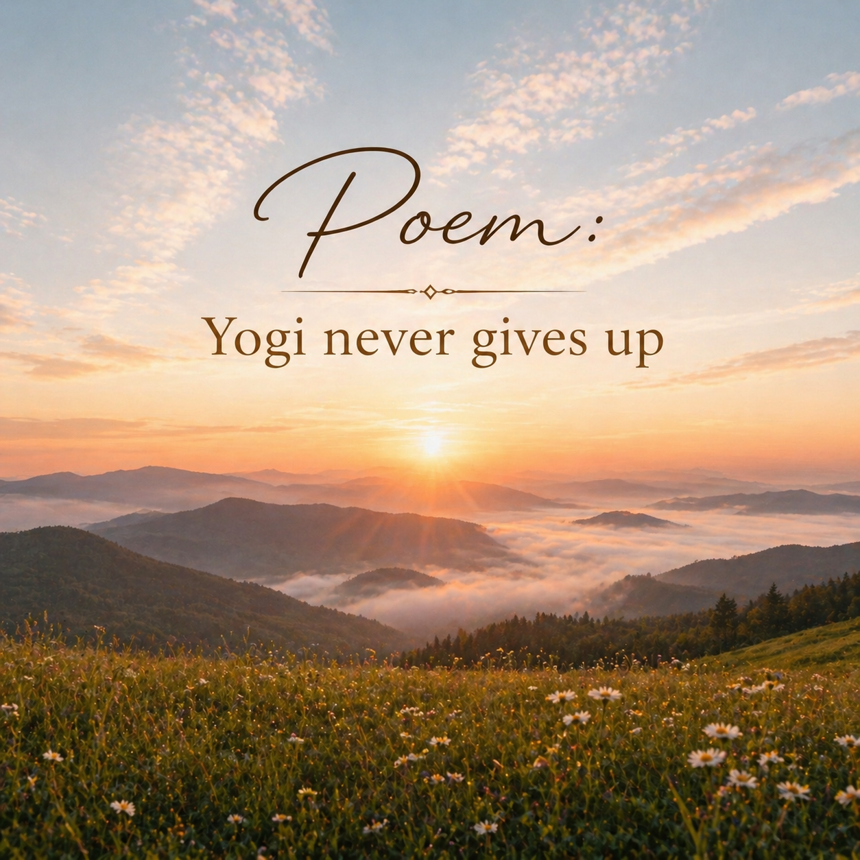 Poem: Yogi never gives up